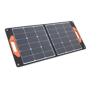 定制便携式太阳能发电机面板60w 12v可折叠太阳能电池板制造商，用于手机和笔记本电脑