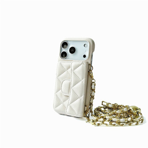 Custodia a tracolla di lusso in pelle PU trapuntata con porta carte per <span class=keywords><strong>iPhone</strong></span> 13/14/15/16/17 Pro Max, antiurto, con funzione <span class=keywords><strong>portafoglio</strong></span> - Product Image 4