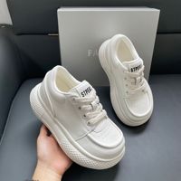 Chaussures de marche à semelle épaisse pour femme, respirantes, blanches, à lacets, style décontracté et sportif, pour l'été