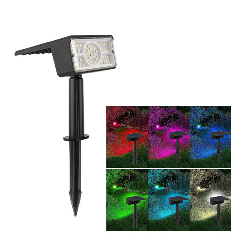 2 in 1 Ground Stake Wall Mounted Solar Pathway Lights 1200mAh Waterproof Garden LED Solar Landscape Spotlights for Yard
