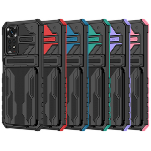 Pour <span class=keywords><strong>Redmi</strong></span> <span class=keywords><strong>Note</strong></span> 11 4G <span class=keywords><strong>11S</strong></span> SE Note11 Pro Plus couverture arrière glissière porte-carte rétractable béquille <span class=keywords><strong>Coque</strong></span> pour Xiaomi <span class=keywords><strong>coque</strong></span> de téléphone - Product Image 1