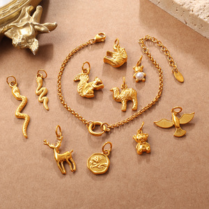 Colgante de la serie de animales en 3D, formas mixtas, chapado en acero inoxidable, accesorio de joyería DIY para la fabricación de collares - Product Image 2