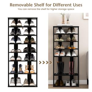 Zapatero Vertical <span class=keywords><strong>de</strong></span> <span class=keywords><strong>madera</strong></span> <span class=keywords><strong>de</strong></span> 8 niveles, diseño patentado <span class=keywords><strong>de</strong></span> esquina que ahorra espacio <span class=keywords><strong>para</strong></span> 7 pares, Zapatero <span class=keywords><strong>de</strong></span> entrada <span class=keywords><strong>de</strong></span> puerta delantera estrecha - Product Image 3