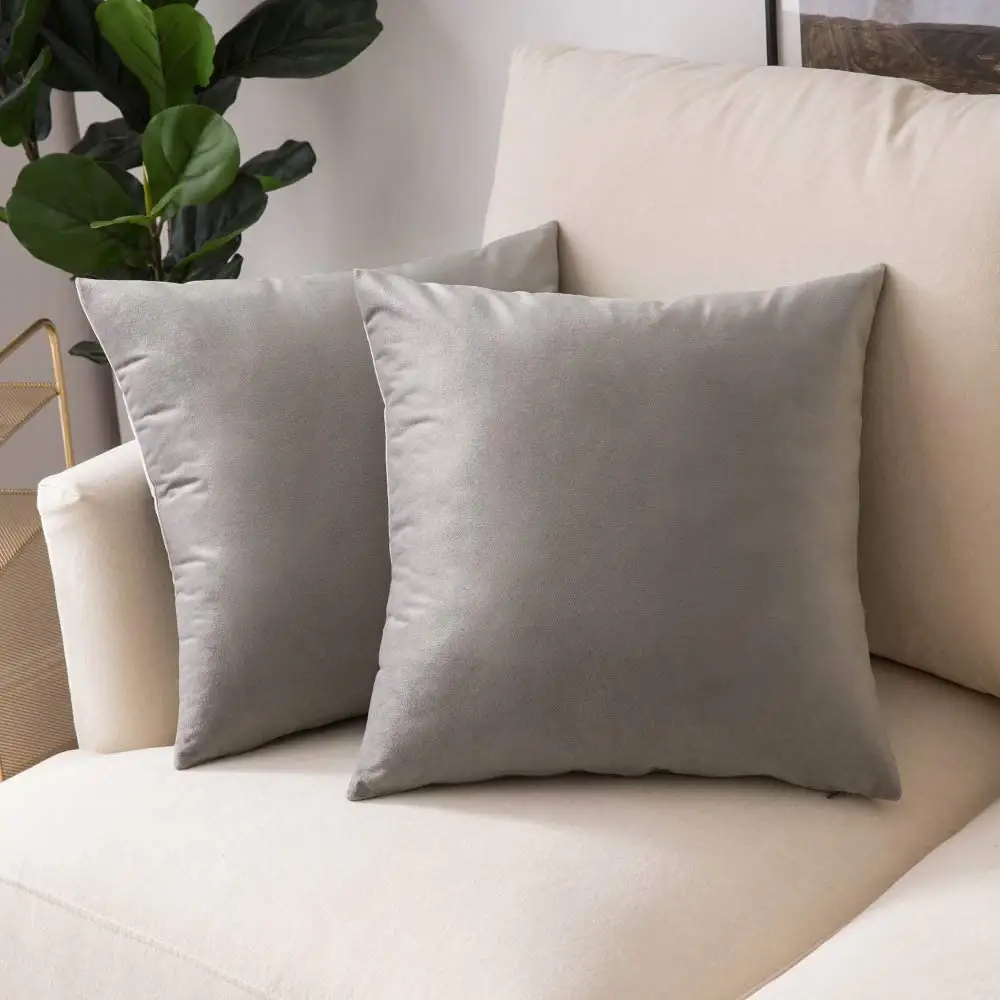 Prachtige Naaien Hoge Kwaliteit Sofa Kussensloop Fluwelen Pure Kleur Eenvoudige Home Decoratie