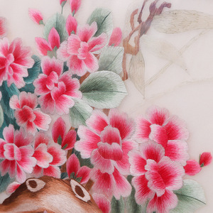Suzhou Embroidery Wall <b>Hanging</b> Floral Pattern Framed Home Decor Finished Product Single Piece <b>White</b> - Product Image 2