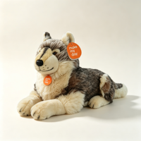 Peluche loup super douce en gros d'usine, brodée, en coton PP, personnalisable OEM/ODM, pour enfants, Halloween