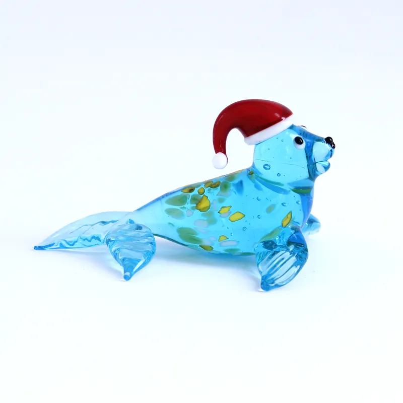 Lampwork miniature glass animal figurines glass sea lion