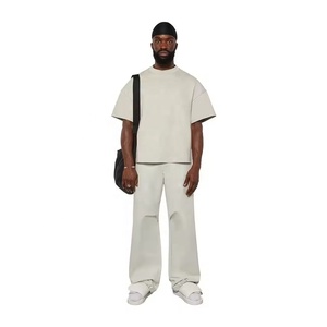 <span class=keywords><strong>270</strong></span> GSM Custom Logo di alta qualità pesante scatola adatta 100% cotone a tracolla oversize spalle cadenti Cropped spalle T shirt uomo - Product Image 2