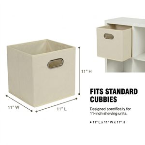 Fabric Cubby <b>Storage</b> Bins 11x11x11 Inches Cube Organizer with Dual Handles Fabric Organizer <b>Box</b> and <b>Collapsible</b> <b>Storage</b> Basket - Product Image 5