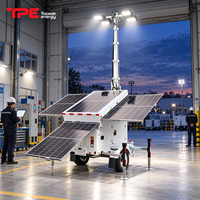 4*150W LED Mobiler Solar-Lichtturm 7m Hydraulischer Mast mit Lithium-Batterie und Anhänger für Zufahrtsstraßenbeleuchtung
