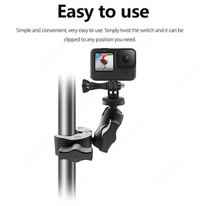 Para Go Pro, soporte de Clip de montaje en manillar, abrazadera de cabeza esférica con juego de montaje de tornillo 1/4, cámara de acción para <span class=keywords><strong>Insta360</strong></span> Sony <span class=keywords><strong>Xiaomi</strong></span> - Product Image 3