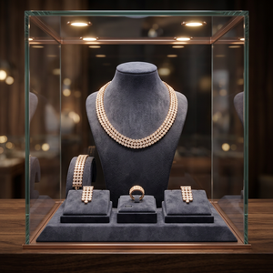 RAKOL SP373 Collier, boucles d'oreilles et bracelet de mariage multicouche en cuivre plaqué or avec zircon AAA, style mode luxe 2022, petit cercle orné de pierres - Product Image 3