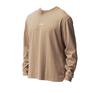 Camiseta Clásica de Algodón para Hombre 2026, Estilo Casual, Talla Grande, Color Sólido, Básica, Transpirable, Ligera, Manga Larga - Product Image 1