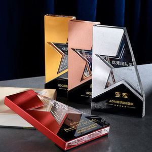 Wholesale Crystal Trophy Corporate, Glass Crystal Trophy Awards Custom Logo Engrave Crystal Plaque Award/ - Product Image 6