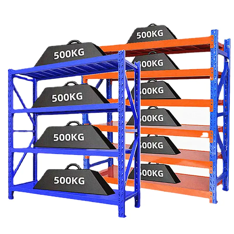 ヘビーデューティーブラックラック調節可能な金属倉庫収納耐久性のあるボルトレス棚スタッキングラックシェルフ