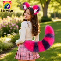 Iriswigs Drop-shipping Accessoire de cosplay en fausse fourrure de renard, style dessin animé, avec oreilles d'animaux en peluche et queue, fait main, réglable, modèle KC