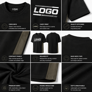 Impression personnalisée de t-shirts, t-shirt avec logo pour homme, coupe ample, coton lourd, col rond, streetwear. - Product Image 2