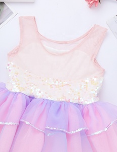 Vestido de Ballet con Lentejuelas para Niñas, con Scrunchie, Vestido de Tul sin Mangas para Fiesta, Traje de Ballet para Niñas, para Cumpleaños o Desfiles - Product Image 4