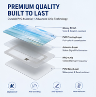 Cartes NFC PVC personnalisées pour contrôle d'accès hôtelier, puce NTAG216, étanches, 13,56 MHz, cartes-clés RFID pour l'hôtellerie