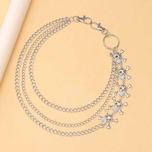Chaîne de taille tibétaine en argent pour femme, motif crâne, multi-couches, style hip-hop, pour usage quotidien - Product Image 3