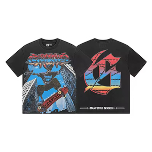 T-Shirt Oversize <span class=keywords><strong>di</strong></span> Alta Qualità per Uomo Gods, Stile Vintage Y2K con Grafiche, 100% Cotone, Moda Streetwear - Product Image 4