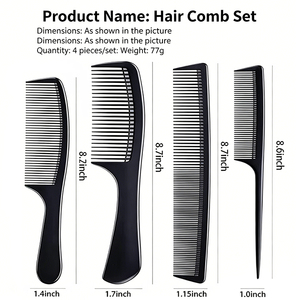 Ensemble de quatre pièces pour créer n'importe quelle <span class=keywords><strong>coiffure</strong></span> facilement avec un kit polyvalent, différentes tailles de brosses, ensemble de peignes de <span class=keywords><strong>coiffure</strong></span> professionnels pour la maison et le salon - Product Image 2