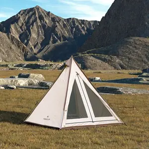 Tenda piramida kain katun luar ruangan ringan tahan angin hujan nyaman desain jaringan India Batch Premium diproduksi