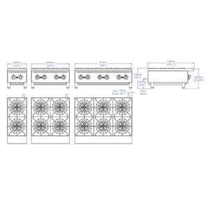 6 brûleurs Restaurant équipement Table Top Blue Flame Cuisson Commercial Cuisine Cuisinière Cuisinière À Gaz - Product Image 6