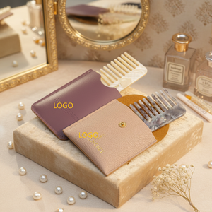 Accessoires <span class=keywords><strong>de</strong></span> cheveux personnalisés pour femmes, logo personnalisé, peigne à cheveux en acétate écologique avec étui en cuir PU personnalisé - Product Image 2