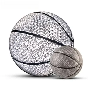 Hot Selling PU Basketball Reflective Ball Glow Basketball Size 7 Size 5 Outdoor Indoor Ball Glowing Luminous Basketball Gift