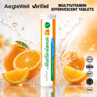 Comprimés effervescents multivitaminés sans sucre, marque privée OEM, soutien nutritionnel quotidien avec 12 vitamines et minéraux essentiels