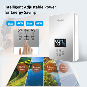 เครื่องทำน้ำอุ่นไฟฟ้าแบบทันที 8000W ไม่มีถังเก็บน้ำ 220V ควบคุมด้วยระบบสัมผัสอัจฉริยะ หน้าจอกระจก 6 โหมดอุณหภูมิที่ปรับได้ พร้อมหน้าจอแสดงพลังงาน - Product Image 5