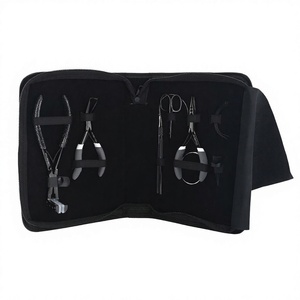 Kit de pinces à cheveux en acier inoxydable allemand avec ruban adhésif pro et pince microbilles boucle 4 aiguilles et ciseaux - Product Image 1