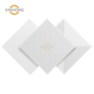 Âm thanh hiện đại hấp thụ Hợp kim nhôm đục lỗ thả treo gạch Trần với lưới Trần 2x2 vuông chống cháy không thấm nước - Product Image 1