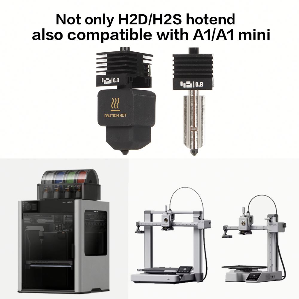 Hotend-Kit voor Bambu Lab H2D/H2S/H2C/A1/A1 Mini, 2-Pack Magnetische