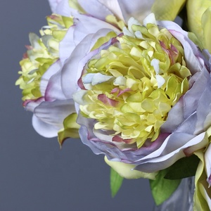 Centres de table de mariage pivoine blanche artificielle fleur de pivoine soie 5 têtes fleur de pivoine ivoire <span class=keywords><strong>buisson</strong></span> A-905 - Product Image 6