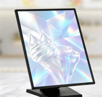 Boîte à lumière LED ultra-mince à cadre en aluminium, type tiroir, 2000 lumens, en verre, pour menu lumineux, panneau de prix, affichage vertical de commande sur bureau