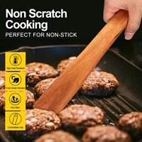 Spatule de cuisine en bois de teck, spatule à pâte plate, spatule à œufs en bois pour la cuisson et le camping