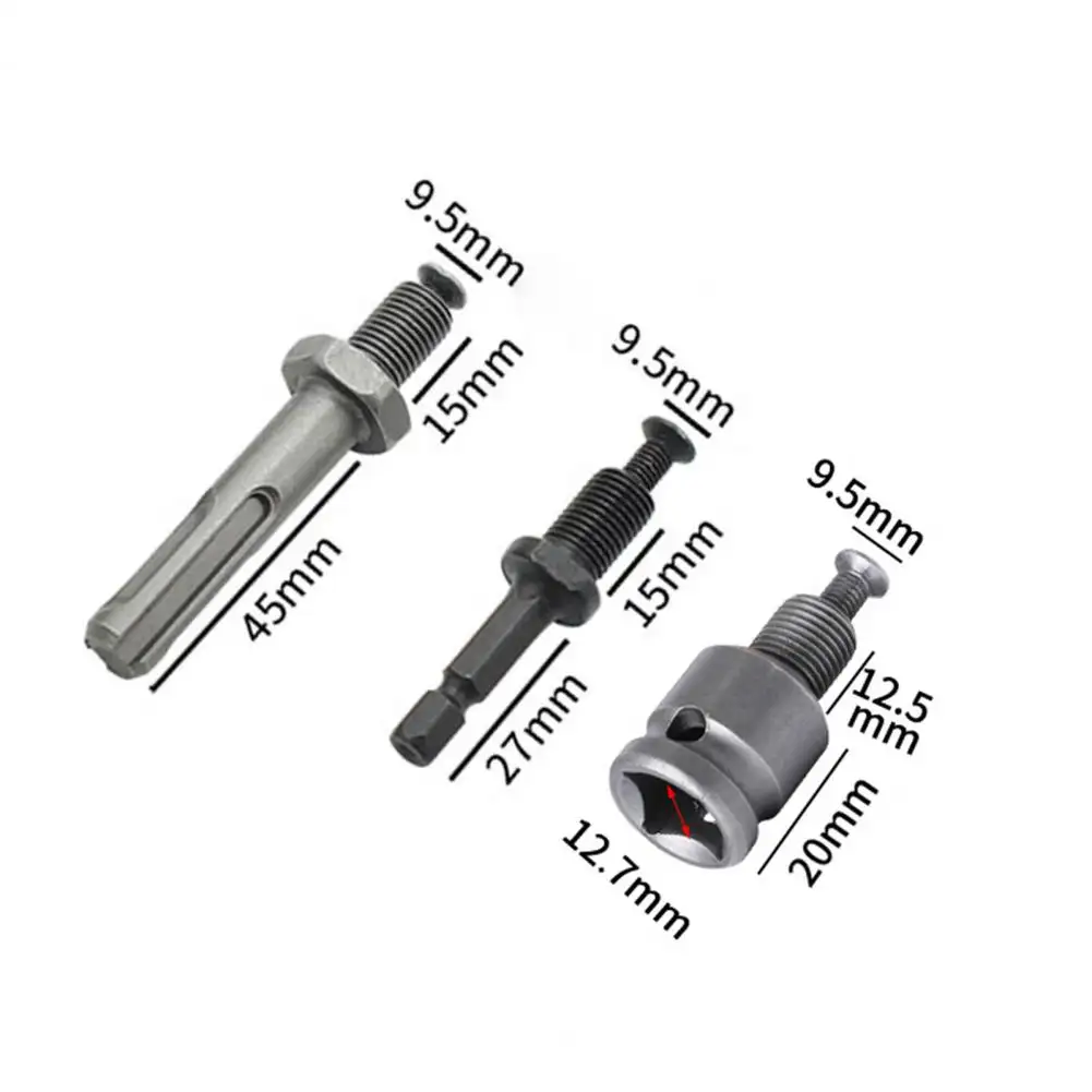 3 개 10/13mm 드릴 척 어댑터 나사산 빠른 연결 SDS-Plus 육각 소켓 전기 드릴 용 사각 암 척 어댑터