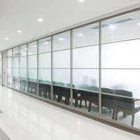 Systèmes de cloisons en verre et aluminium démontables, conception d'espace de bureau personnalisée, séparateurs de pièce en verre pour bureau