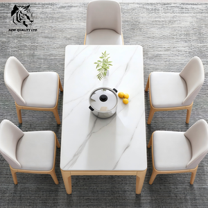 Fábrica de China ofrece precio de descuento, logotipo personalizado, MOQ bajo, envío inmediato, nueva mesa de comedor de madera a la moda. - Product Image 3