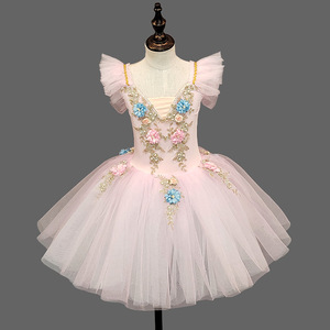 Maillot de Ballet para Niñas, Diseño Floral Lago de los Cisnes, Disfraz de Bailarina con Tutú de Tul, Vestido de Baile para Fiesta de <span class=keywords><strong>Navidad</strong></span> - Product Image 6