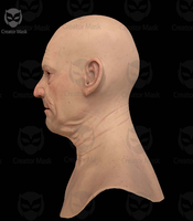 Masque Chauve en Silicone Réaliste de Haute Qualité – Design Chauve et Plissé pour Homme, Réutilisable, Respirant, Écologique, Confortable, pour Fêtes et Jeux de Rôle