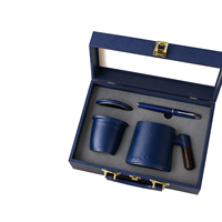 Ensemble Cadeau d'Affaires Personnalisé de Luxe pour Entreprise : Carnet en Cuir et Tasse Imprimés par Sérigraphie avec Logo, Vente en Gros