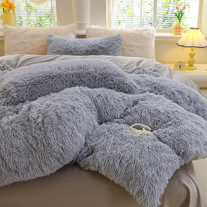 Wholesale Mink Velvet Bedding <b>Set</b> Soft Plush Winter Bed <b>Set</b> Warm <b>Duvet</b> Cover Bed Sheet Pillowcase Home Textile - Product Image 5