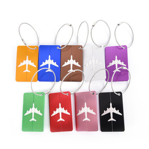Étiquettes à bagages en aluminium, couleur unie, design avion, durables, accessoires de voyage élégants - Product Image 3
