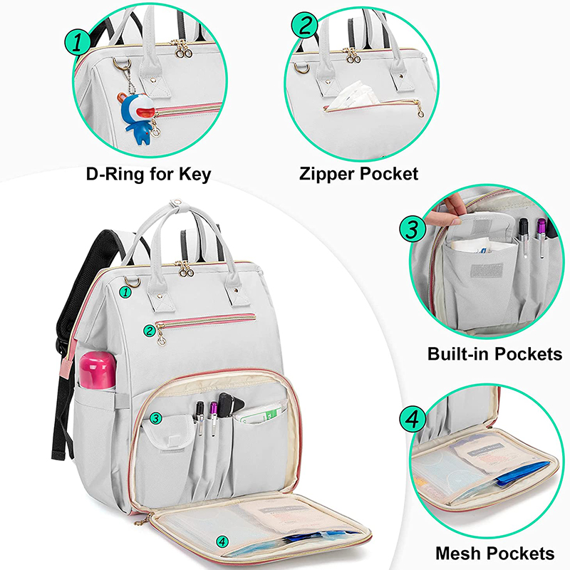 product-750-750 Nurse Bag for Work Supplies, Nurse Backpack with Laptop Sleeve for Home Care Nurse, Medical Students and More