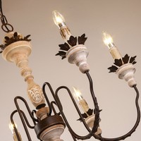 Lustre néoclassique français pour salon, sculpture sur bois, suspension longue, hauteur réglable, design moderne pour éclairage d'escalier