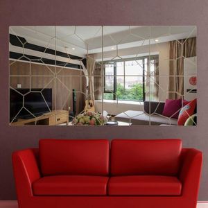 Autocollant mural en miroir acrylique pour décoration de la maison, combinaison de blocs carrés, autocollant mural en miroir 3D - Product Image 5