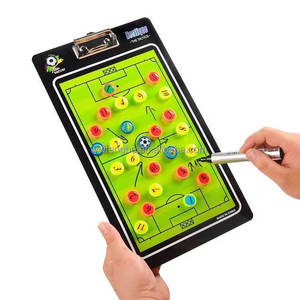 Planche de coaching de football en PVC portable Entraîneur de football Tactique Presse-papiers de recherche avec dossier magnétique pour <span class=keywords><strong>livre</strong></span> de coaching - Product Image 1